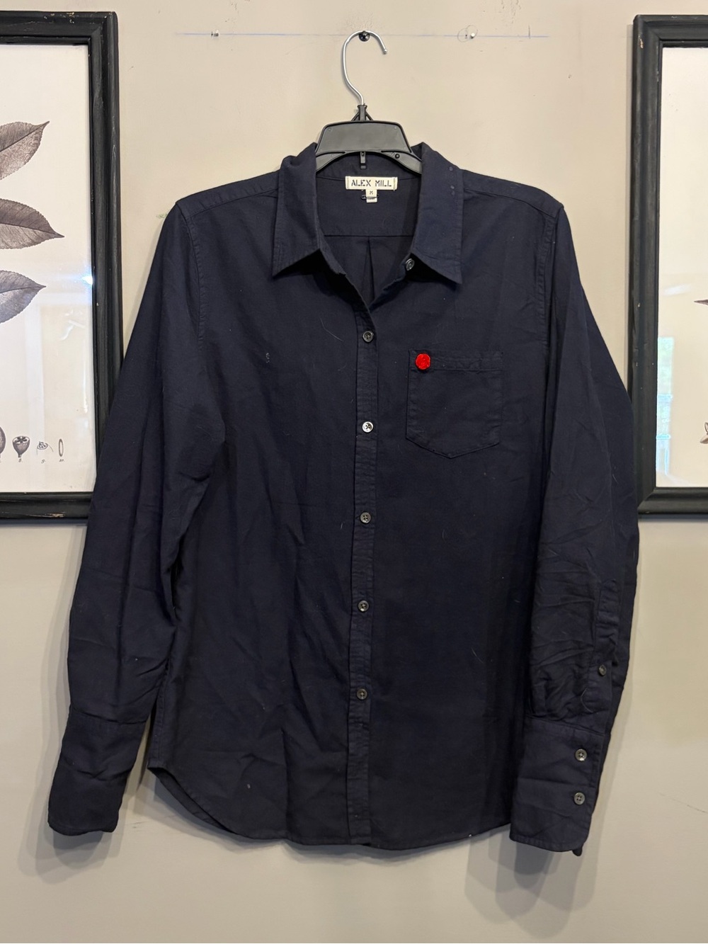 Alex Mill Navy Button Down Top Size M